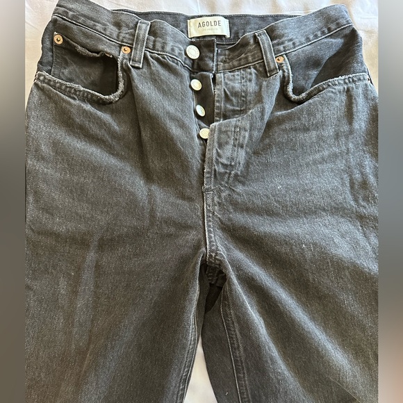 Perfect 90s cut offs made from Agolde Dara Jeans in Black Size 24 (fit like 26) - Picture 2 of 16